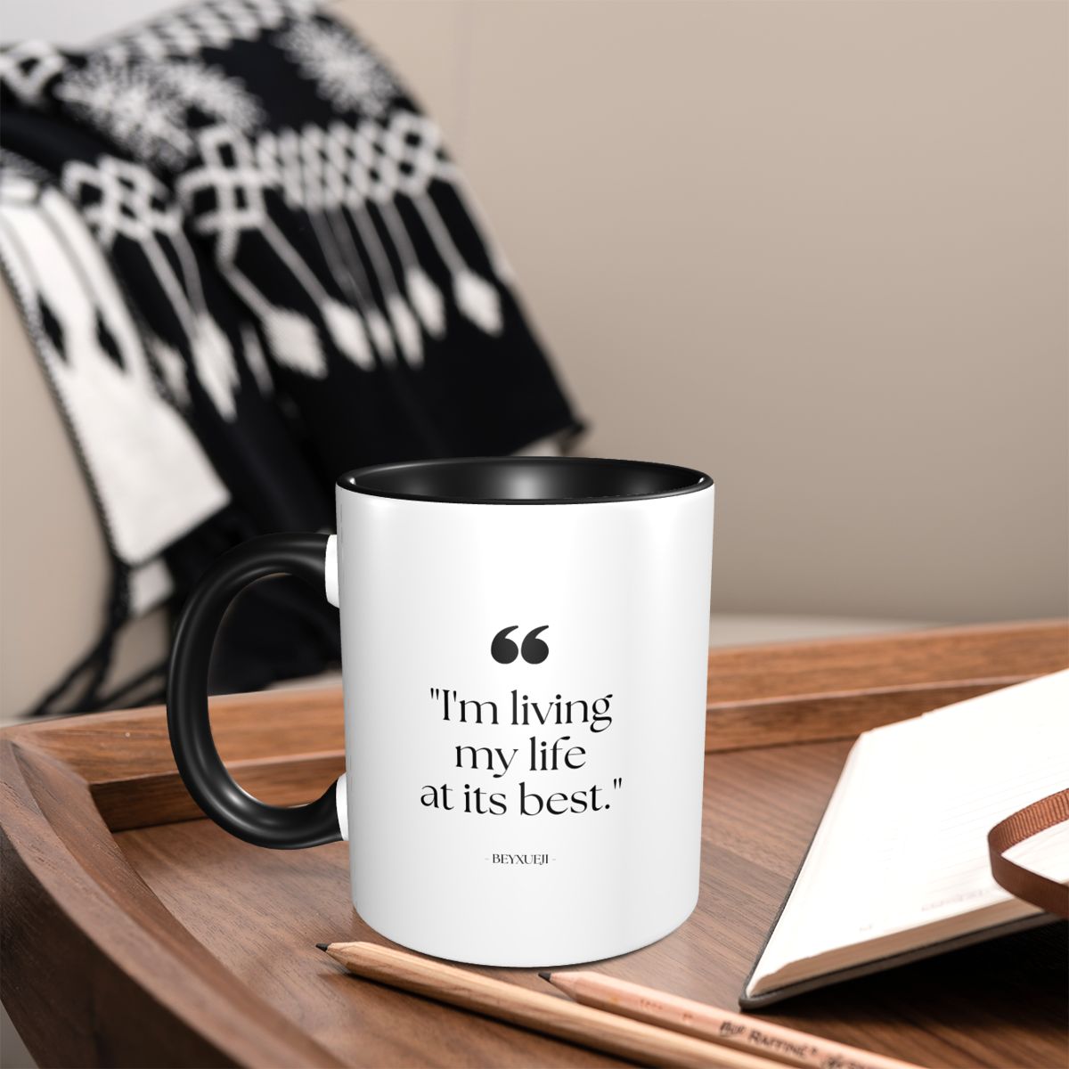 "I'm Living My Life at its Best" Slogan Mug