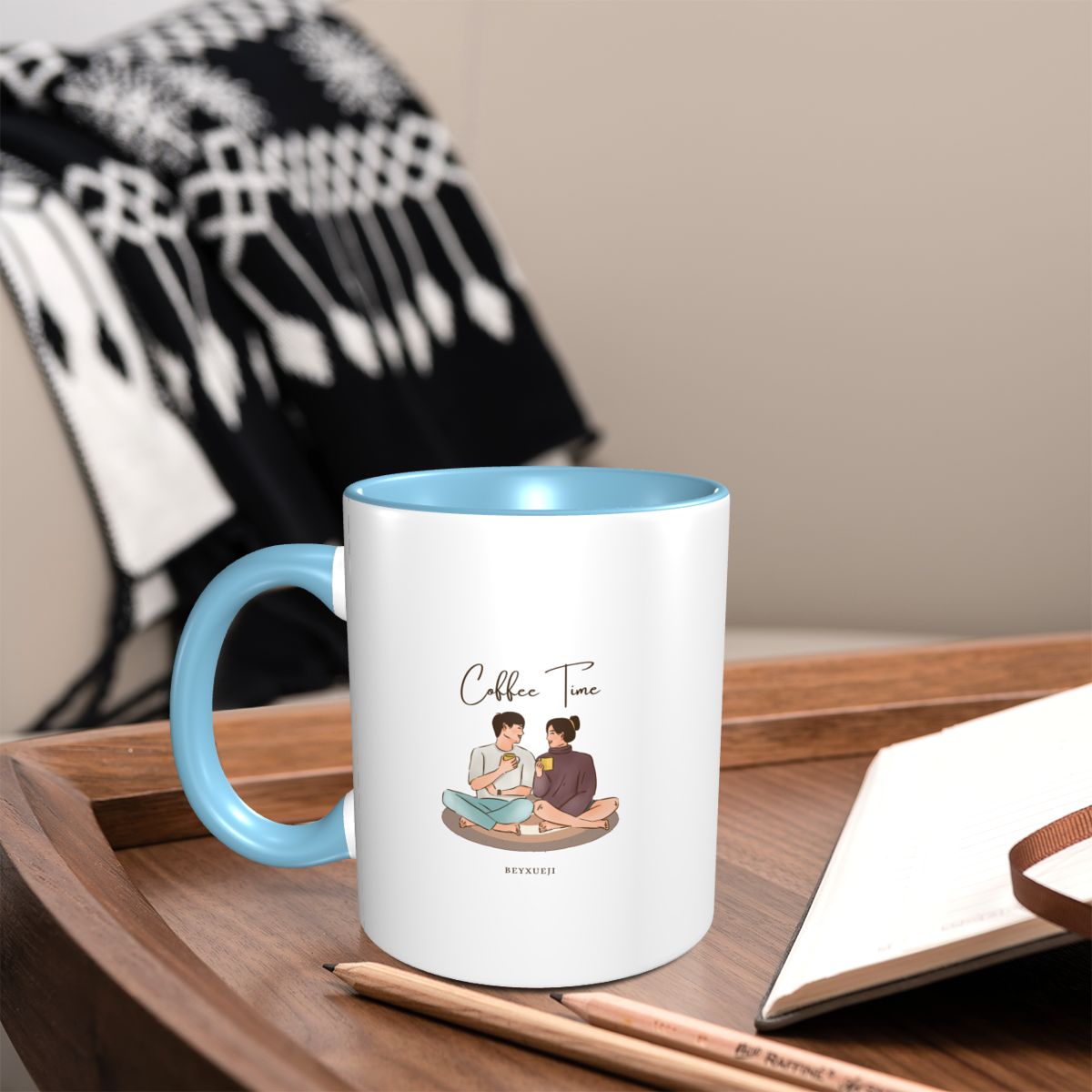 Coffee Time, Couple Pattern Mug