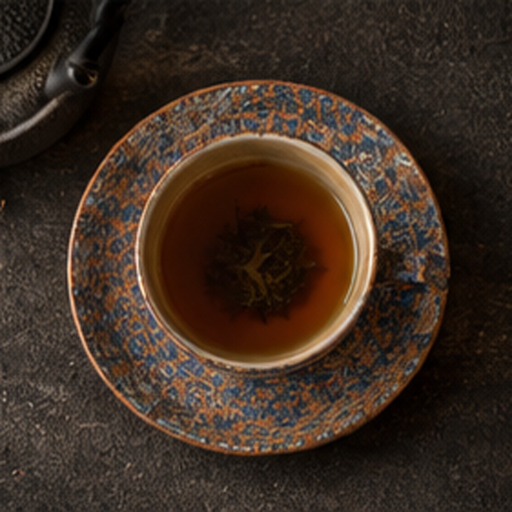 Blue & Brown Ceramic Coffee Cup with Saucer-120ml